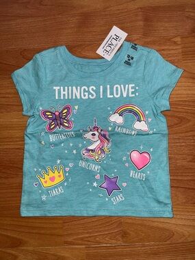 The Children's Place Turquoise Graphic Tee with Unicorns & Rainbows